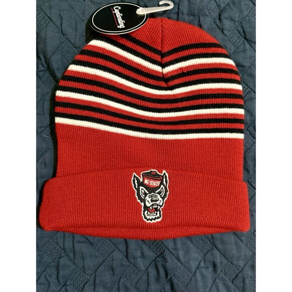 NC State WOLFPACK Hat NCAA Red Beanie Knit Cap - Picture 1 of 4